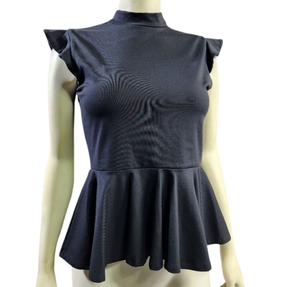 Susana Monaco Black Blouse Sz Sm